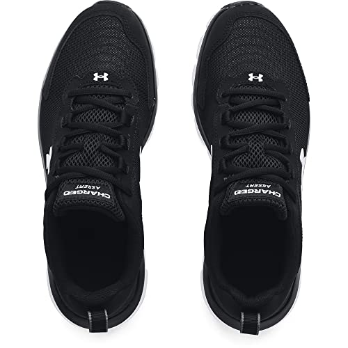 Under Armour Men's Charged Assert 9, Black (001)/White, 11.5 X-Wide US