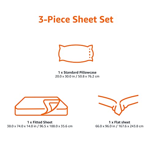 Amazon Basics Kid's Soft Easy-Wash Microfiber 3-Piece Sheet Set, Machine Washable, Twin, Navy Galaxy
