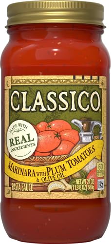 Classico Marinara with Plum Tomatoes & Olive Oil Pasta Sauce (24 oz Jar) (Pack of 3)