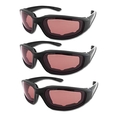 3 Pair Motorcycle Riding Glasses Padding Goggles UV Protection Dustproof Windproof Motorcycle Sunglasses for Outdoor Actives