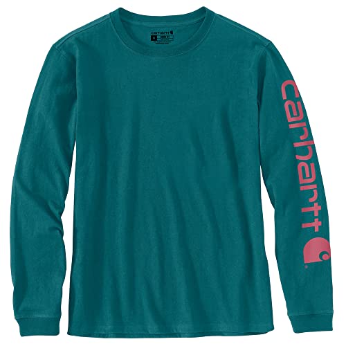 Carhartt Women's Plus Size Loose Fit Heavyweight Long Logo Sleeve Graphic T-Shirt