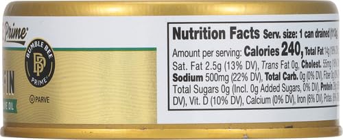 Bumble Bee Prime Atlantic Salmon, 5 oz Can - Premium Salmon - 24g Protein per Serving - Gluten Free & Kosher