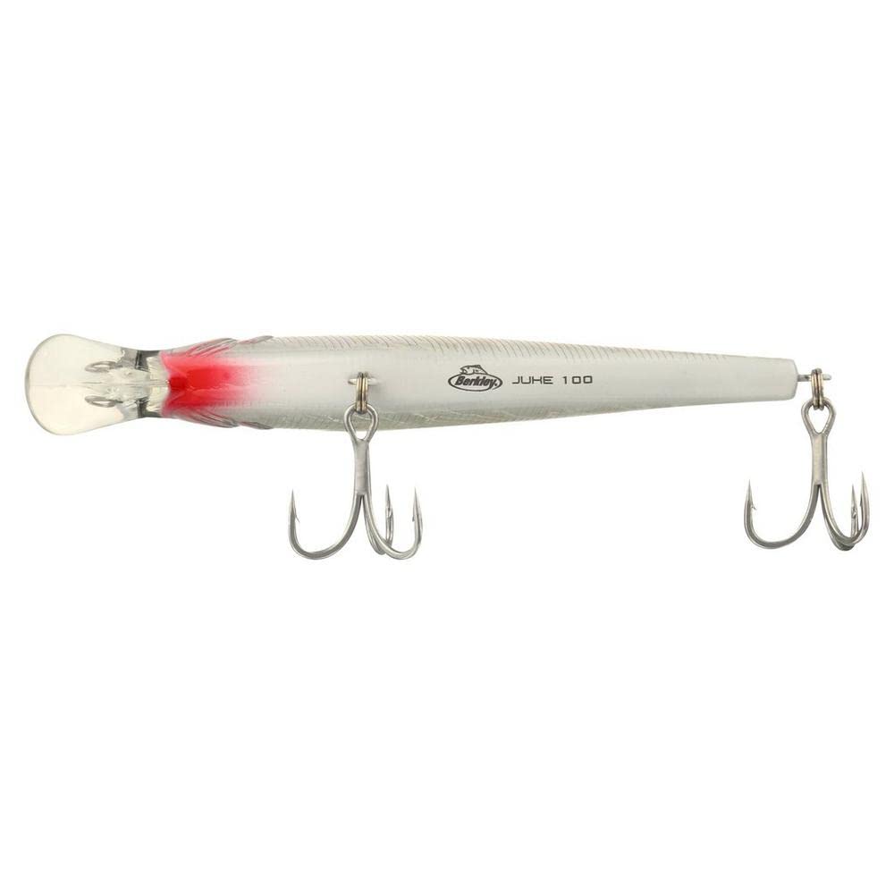 Berkley Juke Fishing Lure, Black Silver, 100, 4in | 10cm, Flat-Sided Body Darts and Flashes to Imitate Baitfish, Equipped with Sharp 3X Anti-Rust Fusion19 Treble Hooks