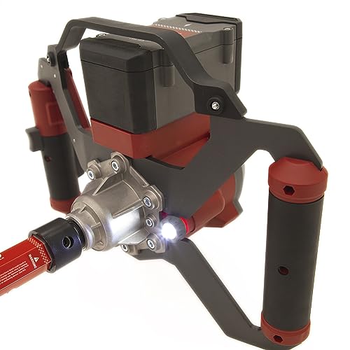 Eskimo E40 Electric Ice Fishing Auger, Full Power 40v Lithium-ion Battery, Lightweight Powerhead, Turbo Cutting System, Multi-Edge Blades, Red