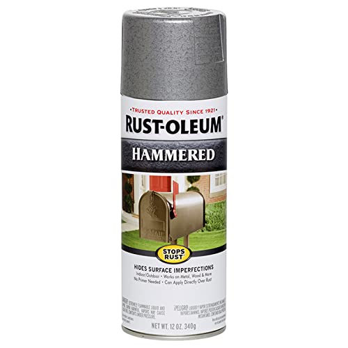 Rust-Oleum 7214830-6PK Stops Rust Hammered Spray Paint, 12 oz, Gray, 6 Pack