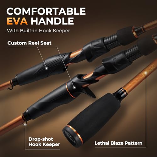 KastKing Lethal Blaze Twin-tip Spinning Combo-6'8" Medium-2000 Reel
