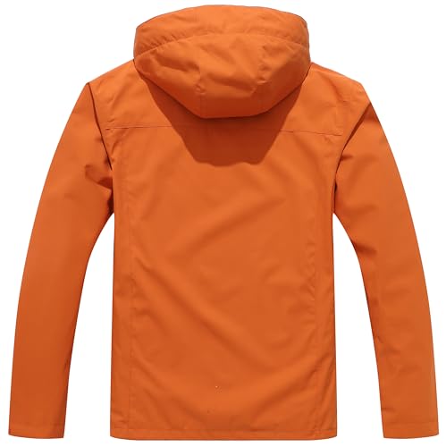 OTU Men's Lightweight Waterproof Hooded Rain Jacket Outdoor Raincoat Shell Jacket for Hiking Travel
