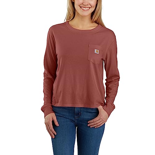 Carhartt Women's Loose Fit Lightweight Long-Sleeve Crewneck Pocket T-Shirt