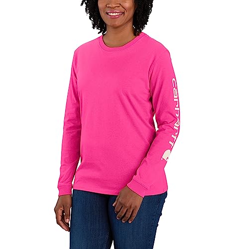 Carhartt Women's Plus Size Loose Fit Heavyweight Long Logo Sleeve Graphic T-Shirt