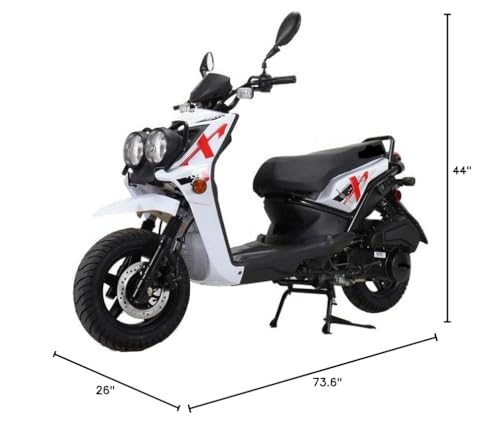 HHH Rocket 150 Moped Street Gas Vitacci Scooter 150cc Motorcycle Automatic Adult Bike with 12 inch Aluminum Wheels (Black)