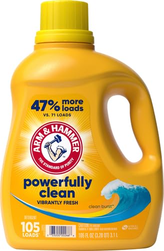 ARM & HAMMER Liquid Laundry Detergent, Clean Burst Fresh, 170 fl oz, 170 Loads
