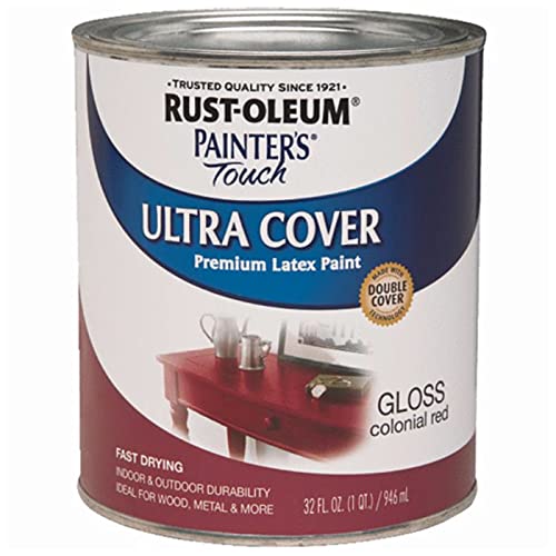 Rust-Oleum 1976502 Painter's Touch Latex Paint, Flat Black 32 Fl Oz, 1 Quarts, (Pack of 1)
