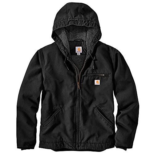 Carhartt Men's Relaxed Fit Washed Duck Sherpa-Lined Jacket