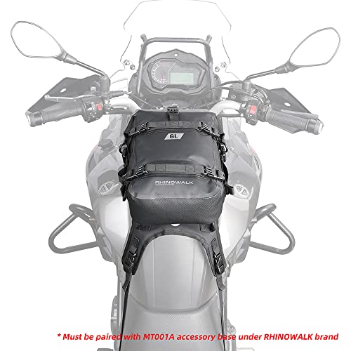 Rhinowalk Motorcycle Tail Bag Motorbike Side Bag 8L Full Waterproof Motor Saddle Pannier Bag Rear Rack Trunk Professional Motor Accessories-Black