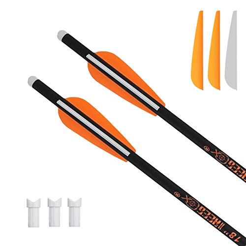 REEGOX Crossbow Bolts 16/18/20 inch Bio Crossbow Arrows with Moon Nocks and Removable Tips (Pack of 12)