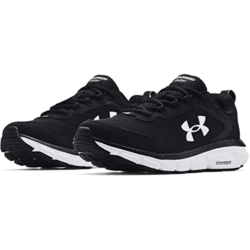 Under Armour Men's Charged Assert 9, Black (001)/White, 11.5 X-Wide US