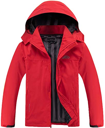OTU Men's Lightweight Waterproof Hooded Rain Jacket Outdoor Raincoat Shell Jacket for Hiking Travel
