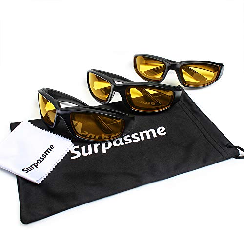 3 Pair Motorcycle Riding Glasses Padding Goggles UV Protection Dustproof Windproof Motorcycle Sunglasses for Outdoor Actives