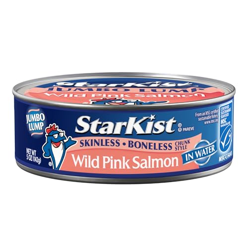 StarKist Wild Pink Salmon, Skinless, Boneless, 5 Ounce (Pack of 12)