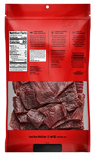 Jack Link's Beef Jerky, Original, Large Jerky Bags - Great Gifts for Dad, Flavorful Meat Snacks, Ready to Eat Protein Snacks with 10g of Protein per Serving, Made with 100% Beef - 9 Oz. (Pack of 2)
