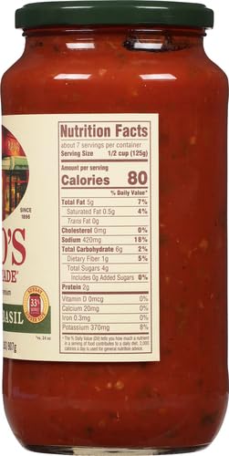 Rao's Homemade Tomato Basil Sauce, 24 oz, Tomato Sauce, All Purpose, Keto Friendly Pasta Sauce, Premium Quality, Tomatoes from Italy and Basil