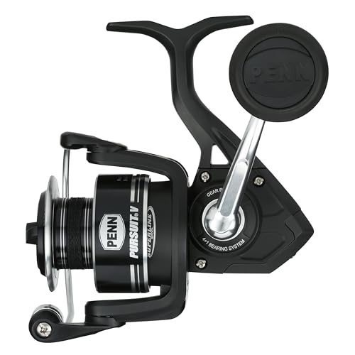 Penn Pursuit V Spinning Fishing Reel, Size 3000, Corrosion-Resistant Graphite Body, Lightweight Aluminum Superline Spool, HT-100 Drag System
