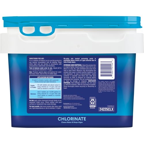 Clorox® Pool&Spa™ XtraBlue 3” Swimming Pool Chlorinating Tablets, Kills Bacteria & Stops Algae (25 LB)