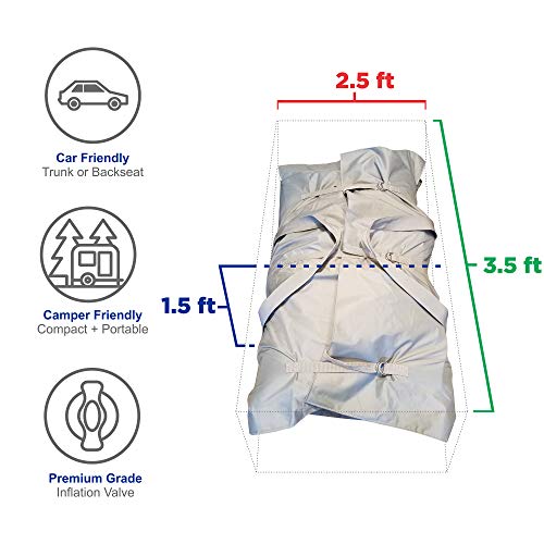 10ft 6in Newport Model Inflatable Dinghy Boat Transom Sport Tender - 5 Person - 15HP USCG Rated, White/Gray