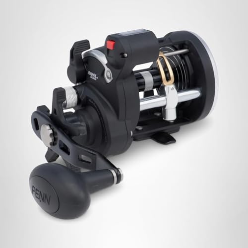 PENN Rival Level Wind Conventional Nearshore/Lake Fishing Reel, HT-100 Star Drag, Max of 15lb | 6.8kg, Forged and Machined Aluminum Spool