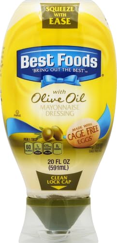Best Foods Real Mayonnaise Squeeze Bottle For a Creamy Sandwich Spread or Condiment Made With Cage-Free Eggs 20 oz