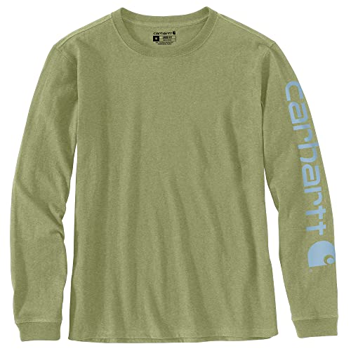 Carhartt Women's Plus Size Loose Fit Heavyweight Long Logo Sleeve Graphic T-Shirt