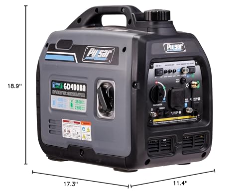 Pulsar Products GD400BN, 4000W Portable super-quiet Dual Fuel & Parallel Capability, RV-Ready, CARB Compliant