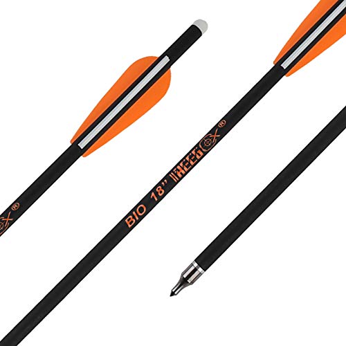 REEGOX Crossbow Bolts 16/18/20 inch Bio Crossbow Arrows with Moon Nocks and Removable Tips (Pack of 12)