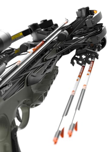 Barnett Archery Hyper XP 405 Crossbow with Two Hyperflite 22" Arrows, Illuminated 4X32mm Scope, and Rope Cocking Device, and Lightweight Side Mount Quiver