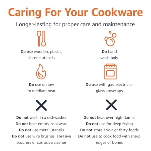 Amazon Basics Non Stick Kitchen Cookware 15-Piece Set, Non-Induction, Includes Pots, Pans, and Utensils, Black