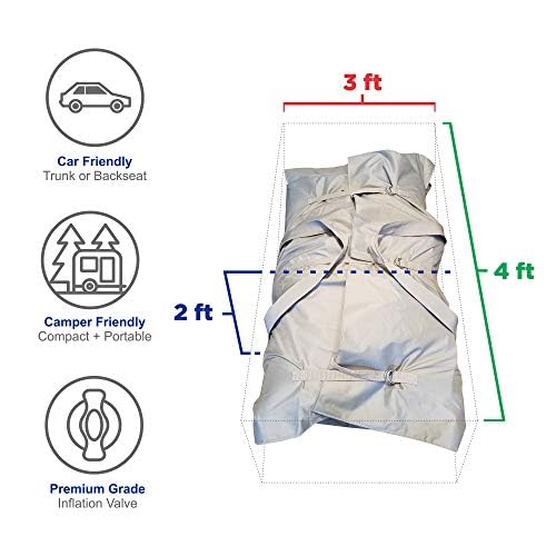Newport 12ft 6in Catalina Inflatable Dinghy Boat Transom Sport Tender - 6 Person - 20 Horsepower USCG Rated, White/Gray