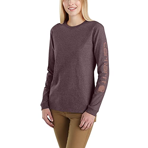 Carhartt Women's Plus Size Loose Fit Heavyweight Long Logo Sleeve Graphic T-Shirt