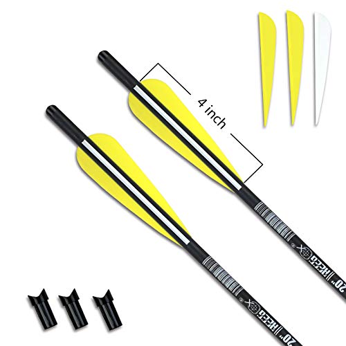 REEGOX Crossbow Bolts 16/18/20 inch Bio Crossbow Arrows with Moon Nocks and Removable Tips (Pack of 12)