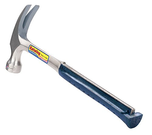 ESTWING Framing Hammer - 22 oz Long Handle Straight Rip Claw with Milled Face & Shock Reduction Grip - E3-22SM