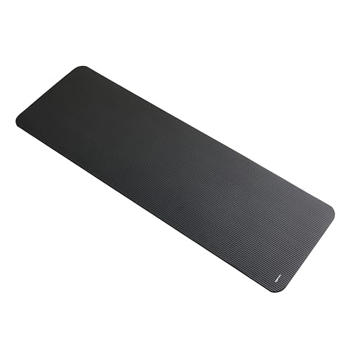 Amazon Basics 1/2 Inch Extra Thick Exercise Yoga Mat with Carrying Strap for Home Workouts and Fitness, 74" x 24", Black