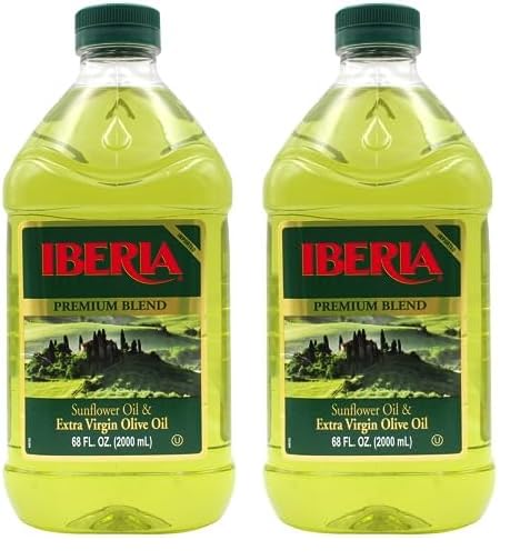 Iberia Premium Blend, Sunflower Oil & Extra Virgin Olive Oil, High Heat Frying, 68 Fl Oz