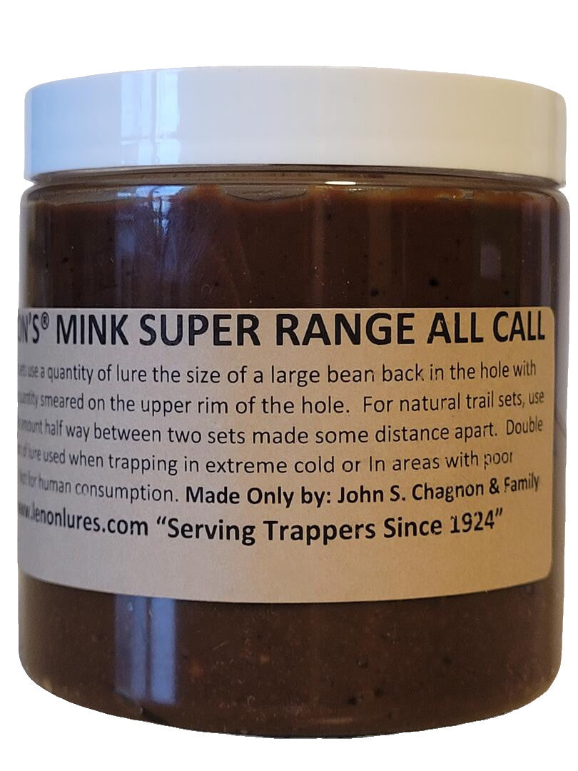 Lenon's Mink Trapper Special 4 oz Mink Super Range All Call Lure & 4 oz Jar Shellfish Paste Bait