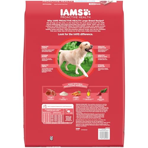 IAMS Proactive Health Large Breed Adult Dry Dog Food with Real Chicken, 30 lb. Bag