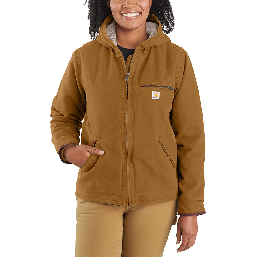 Carhartt Women's Loose Fit Washed Duck Sherpa Lined Jacket