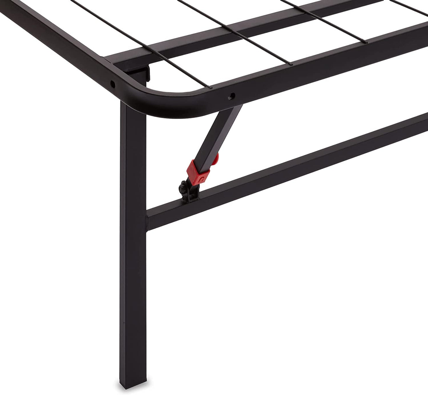 Amazon Basics Bed Frame with Ample Underbed Storage, Foldable Metal Platform, Sturdy Steel, No Box Spring Needed, 14 inches High, Noise-Free Support, Easy Assembly Tool-Free Setup, Full Size, Black