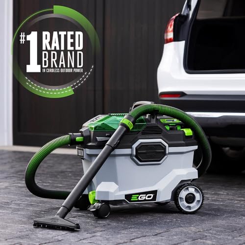 EGO Power+ Shop Vacuum Wet Dry, Car Vac, Portable Cordless Cleaner, 9 Gallon 110 CFM, Includes 56V 5.0Ah Battery and Charger - WDV0904