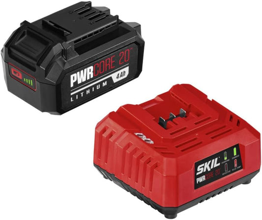 Skil PWR CORE 20 20V Battery and Charger Starter Kit Including 4.0 Ah Battery and Standard Charger-CB5196B-11