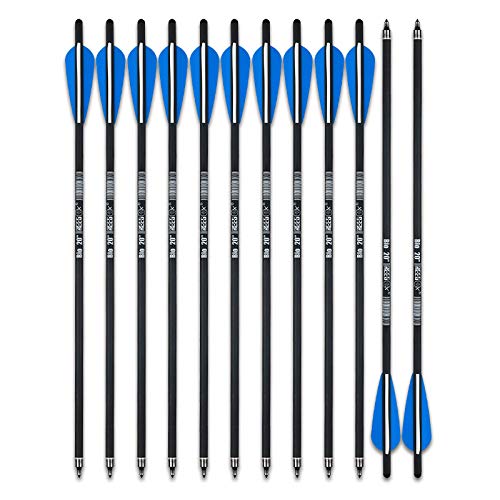 REEGOX Crossbow Bolts 16/18/20 inch Bio Crossbow Arrows with Moon Nocks and Removable Tips (Pack of 12)