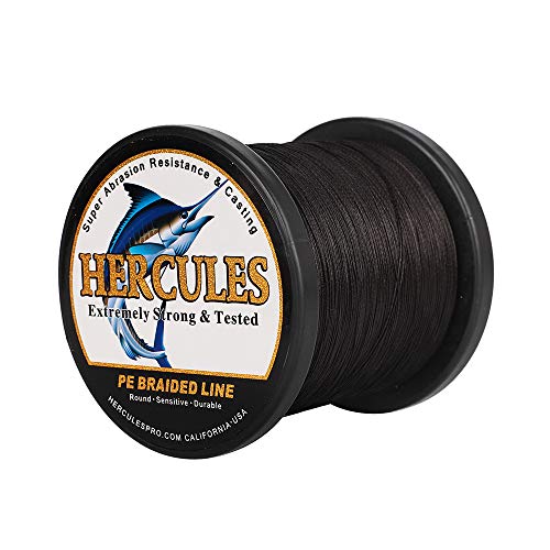 HERCULES Cost-Effective Super Cast 8 Strands Braided Fishing Line 10LB to 300LB Test for Salt-Water,109/328/547/1094 Yards(100M/300M/500M/1000M),Diam.#0.12MM-1.2MM,Hi-Grade Performance,Variety Colors