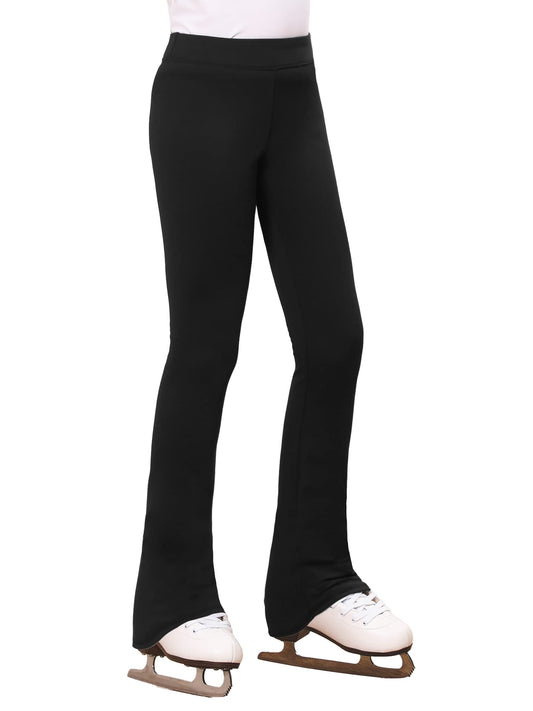 Stelle Girls Ice Skating Polar Fleece Warm Practice Training Legging Pants (Black, 12-13 Years)